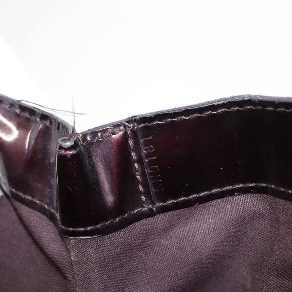 LOUIS VUITTON Monogram Vernis Wilshire MM Hand Bag Amarante M91645 Auth 154842 - Picture 13 of 16